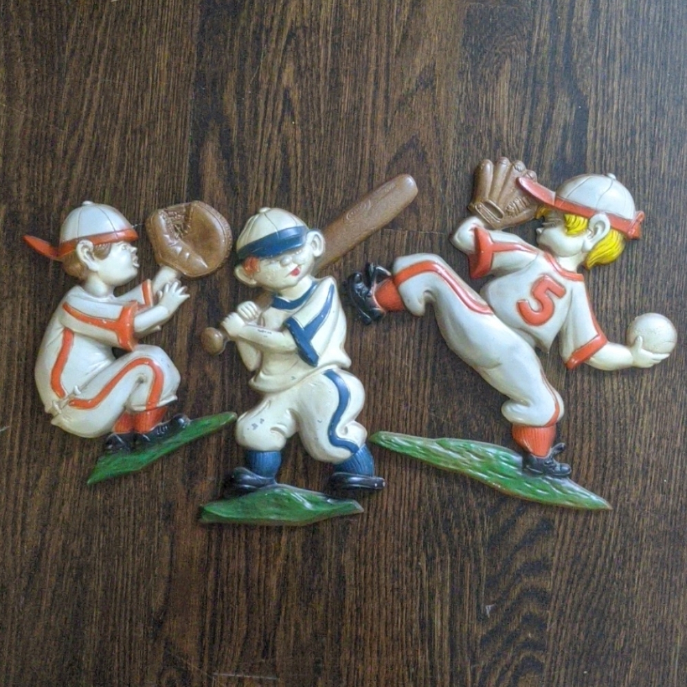 Sexton 1970 Metal Baseball Wall Decor. Vintage